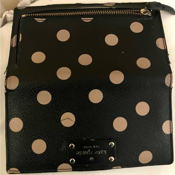 kate spade Black Wallet with Beige Polka Dots - Picture 4 of 5